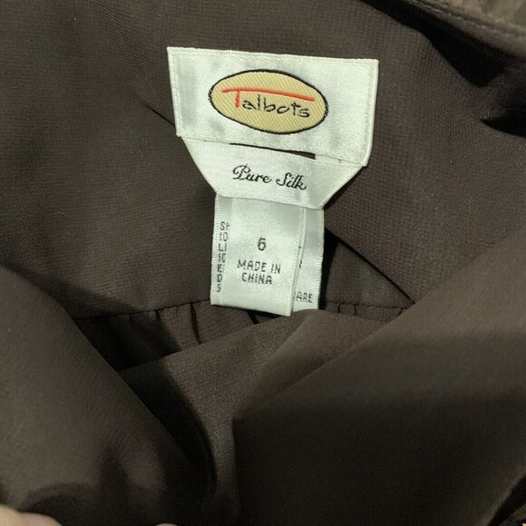 Talbots Women’s Crepe SILK Maxi Skirt 6 Brown Beaded Sequin Boho Glam Chic - Picture 9 of 12